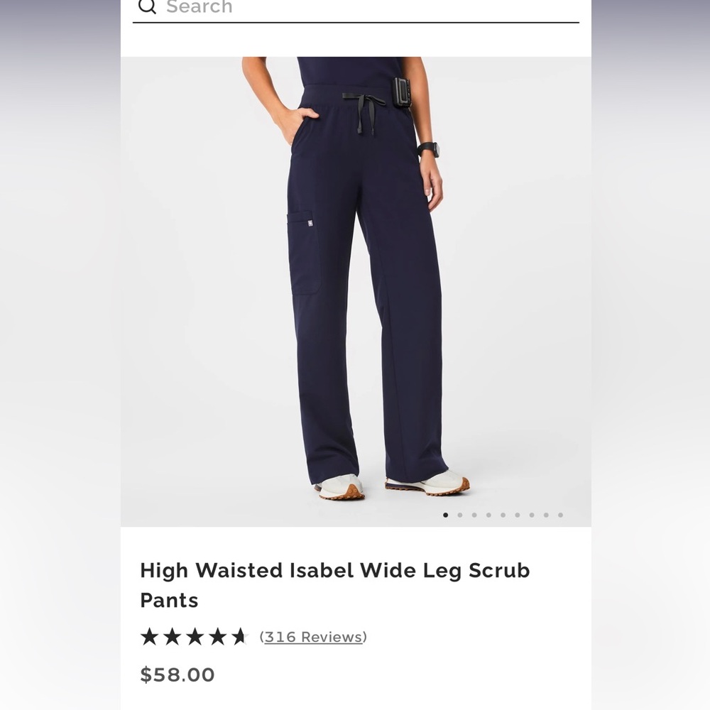 Figs High Waisted Isabel Wide Leg Scrub Pants